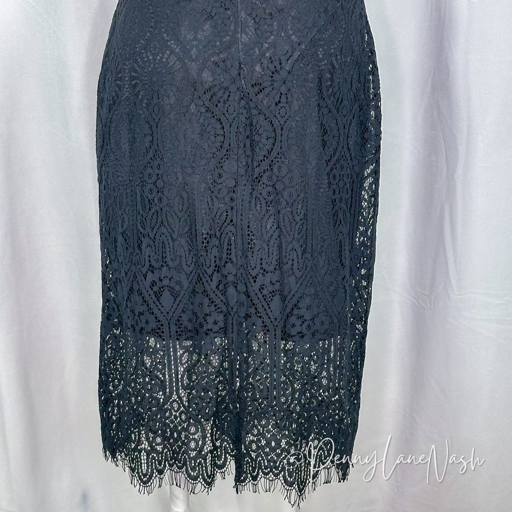 NWT Lulu's Remarkable Black Sheer Lace Short Sleeve Midi Dress - Picture 10 of 15
